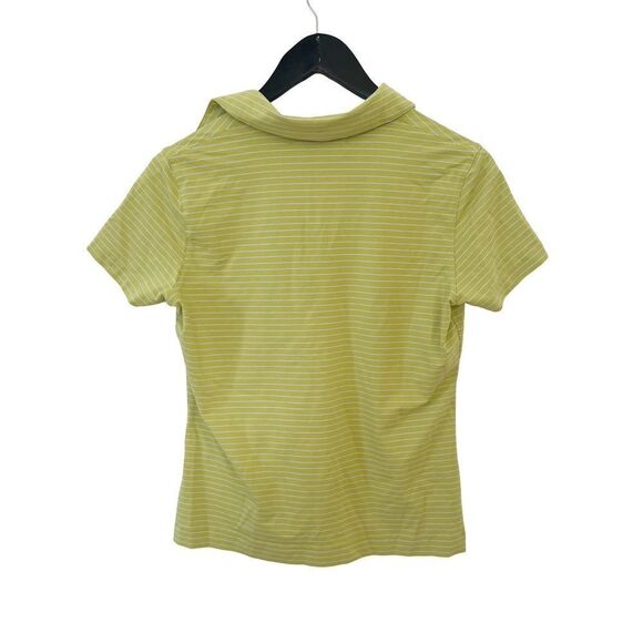 Nike Golf Lime Green White Stripe Dri-Fit Short Sleeve Polo Shirt‎ Women's S - Picture 2 of 8